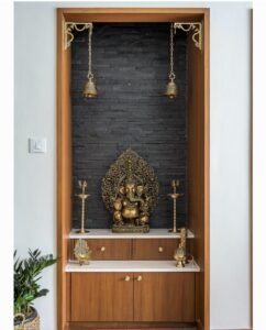 Modern Minimalist Wooden Mandir